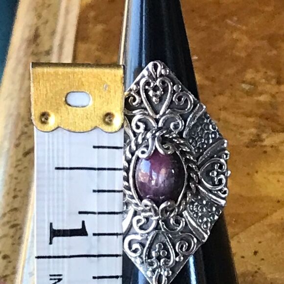 Natural Star Ruby Sterling Silver Ring Size 6 - Picture 6 of 8
